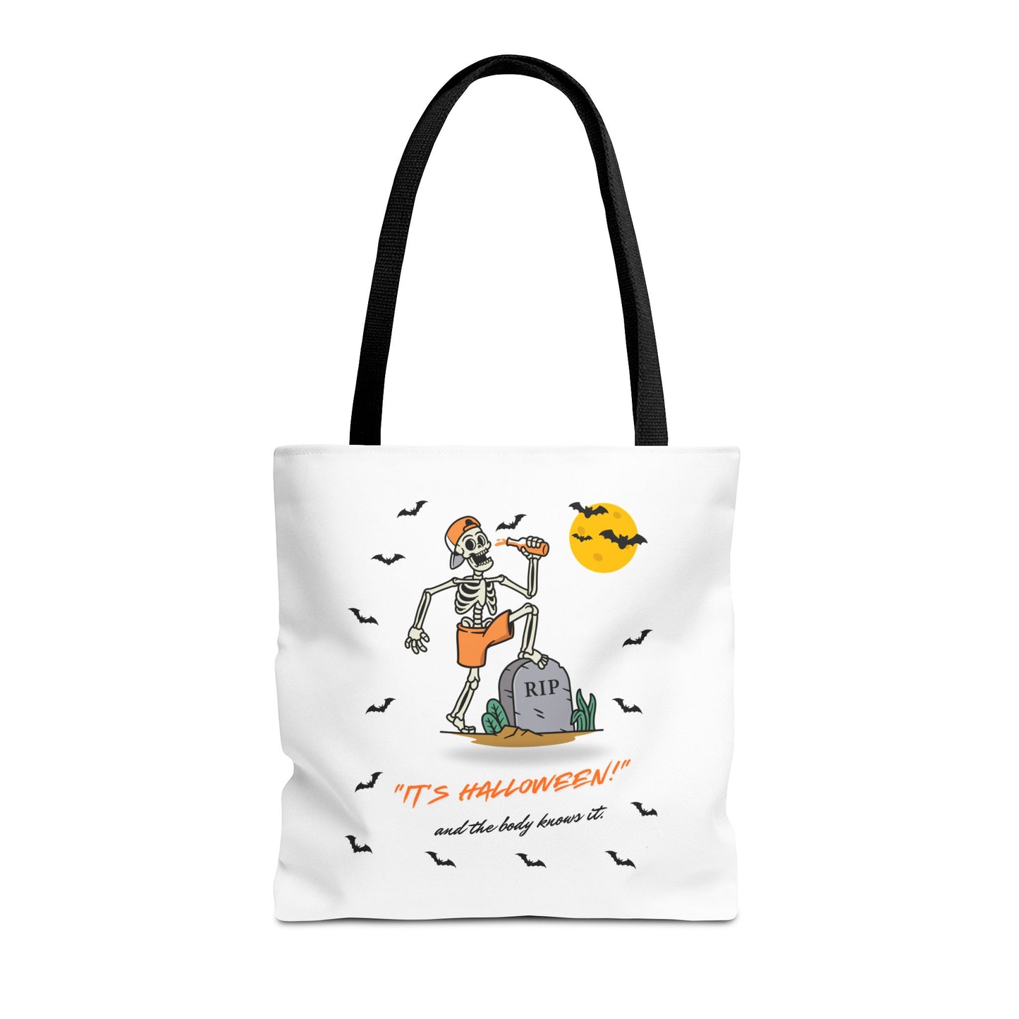 Cozy Halloween Party Skeleton Tote Bag