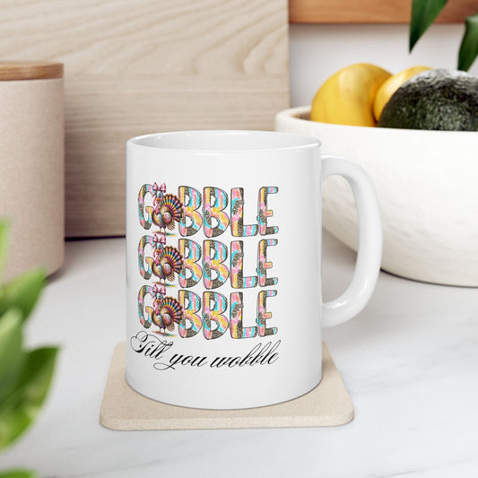 Thanksgiving mug, Turkey mug, Gobble Gobble mug, Friendsgiving mug,