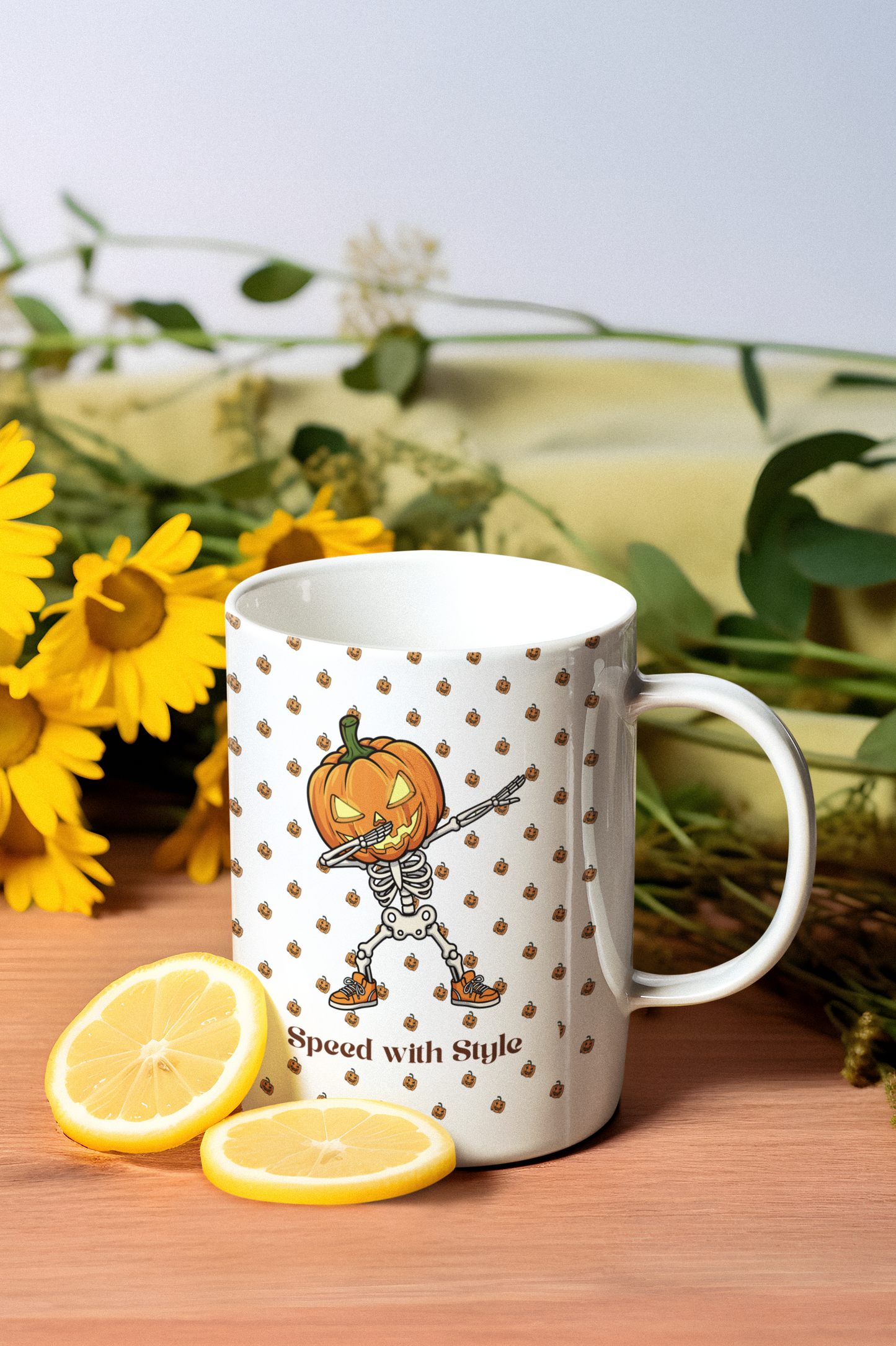 Cozy Pumpkin Halloween Ceramic Mug