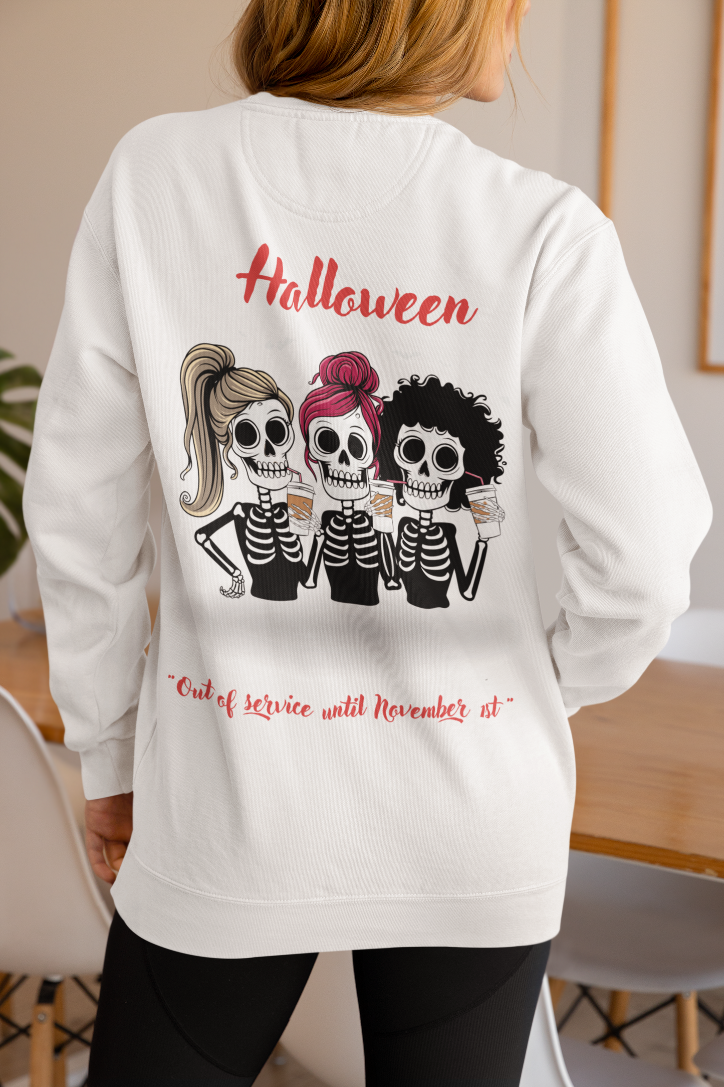 Ghostly Chic Halloween Sweatshirt
