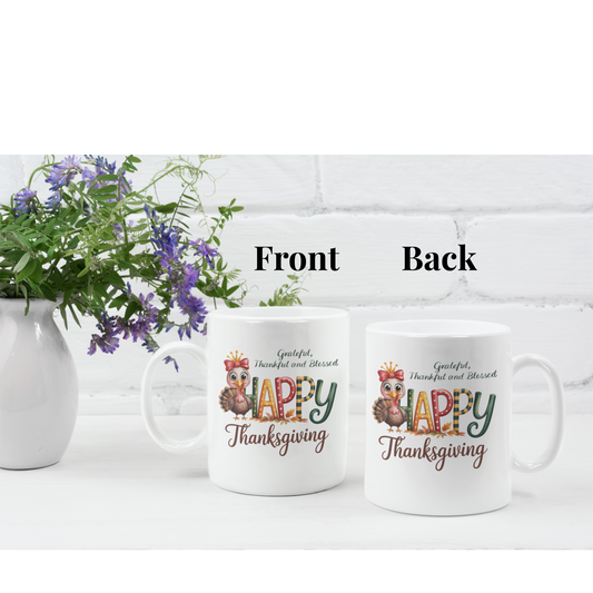 Thanksgiving mug, Turkey mug, Gobble Gobble mug, Friendsgiving mug,