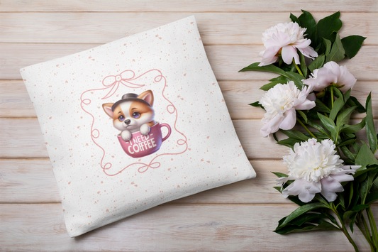 Adorable Puppy Coffee Dog  Decor Pillowcase
