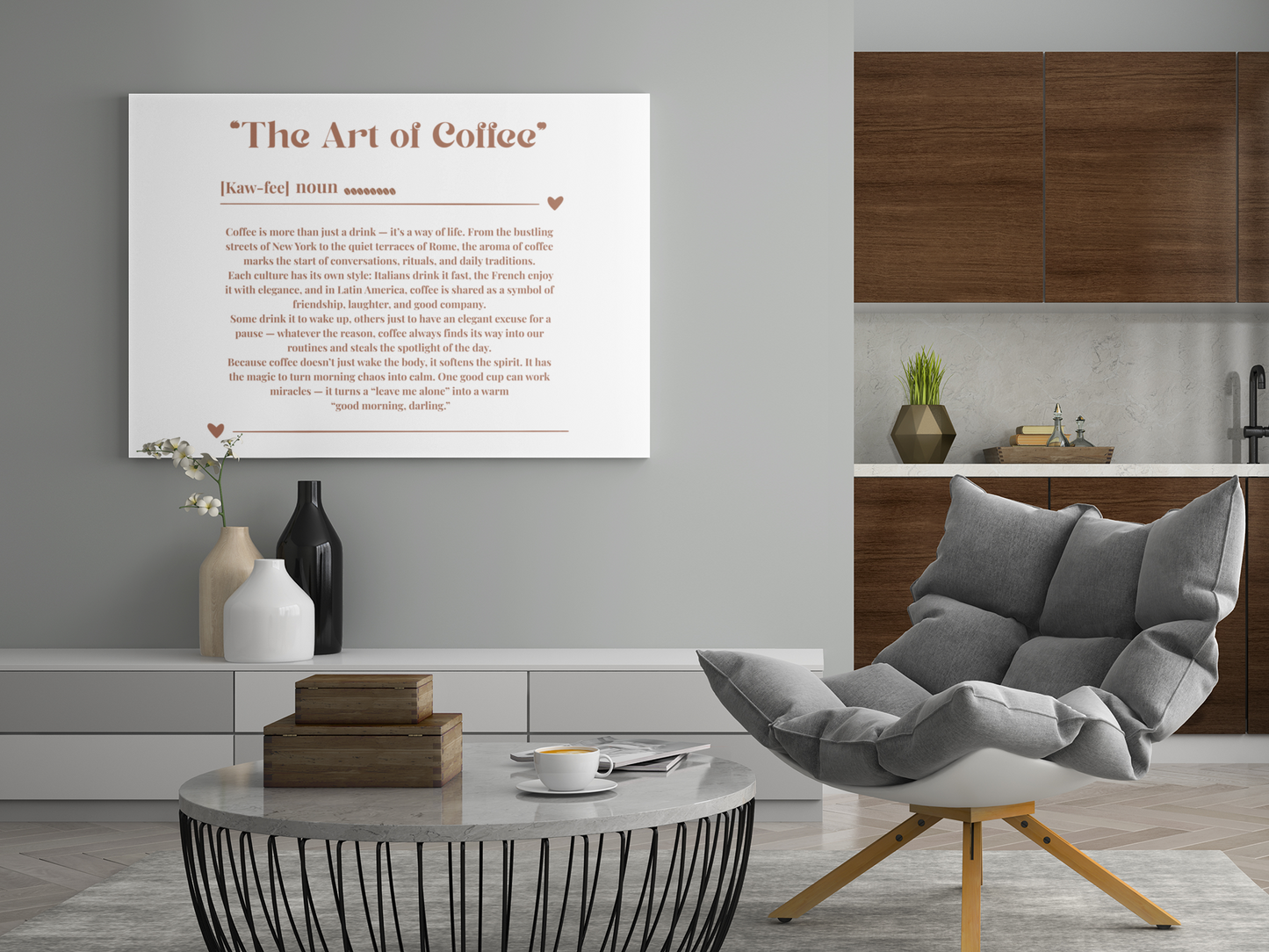 The Art of Coffee Unique illustration print.