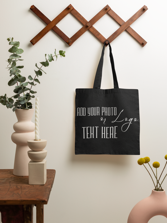 Customizable Tote Bag (AOP) – Add Your Photo or Design / Color Black