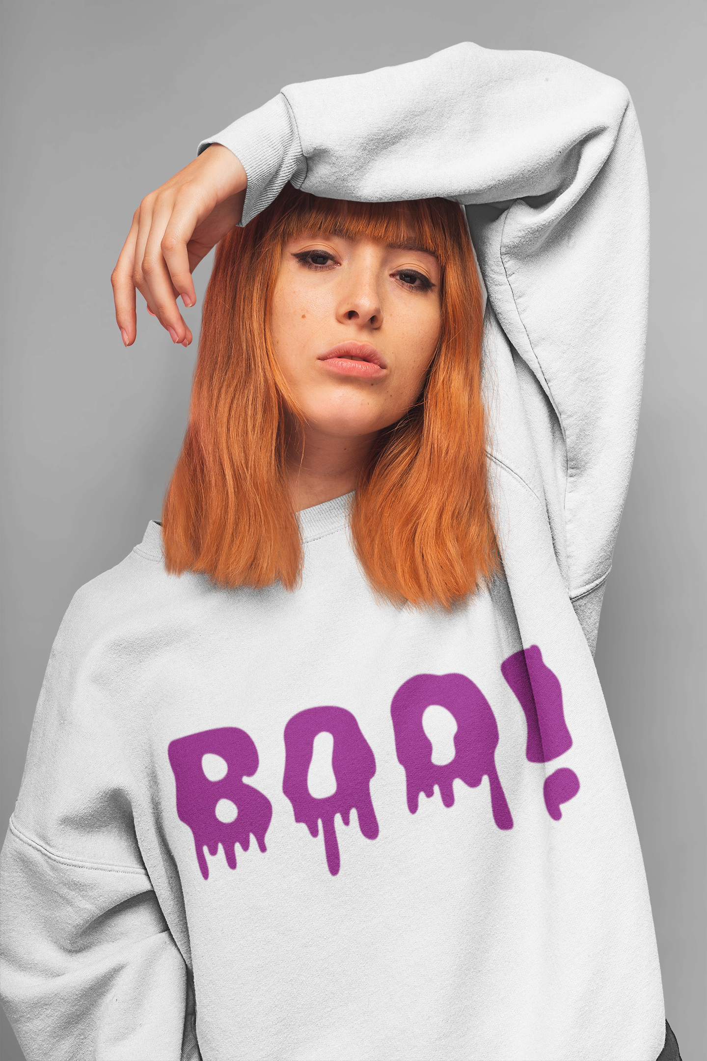 Boo Mode On Sweatshirt – Trendy Halloween Look