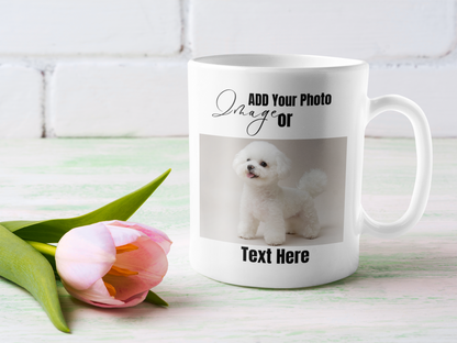 Customizable  Coffee Mug (11, 15oz)  Add Your Photo or Design / White color