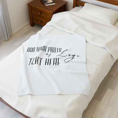 Customizable Blanket, Add Your Photo or Design / Color White