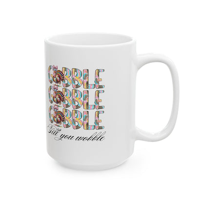 Thanksgiving mug, Turkey mug, Gobble Gobble mug, Friendsgiving mug,