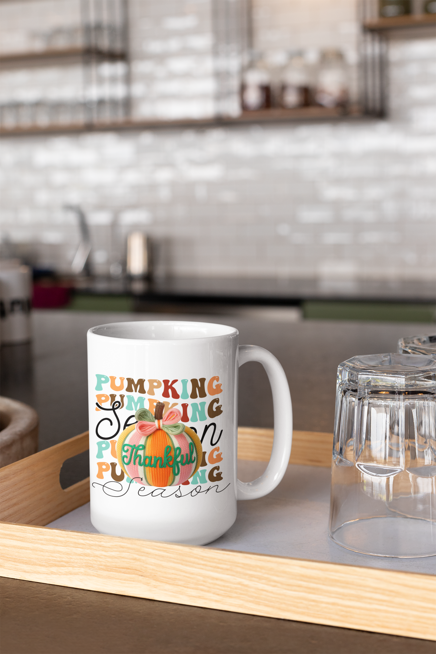 Cute Pumpkin mug, Pumpkin mug, Friendsgiving mug.