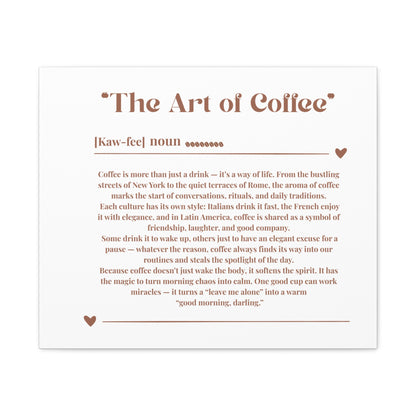 The Art of Coffee Unique illustration print .