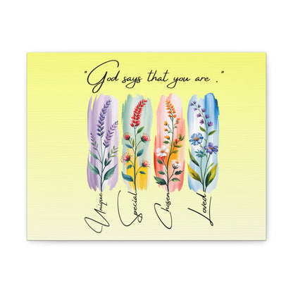 "God Says You Are Unique and Loved" Unique illustration print .