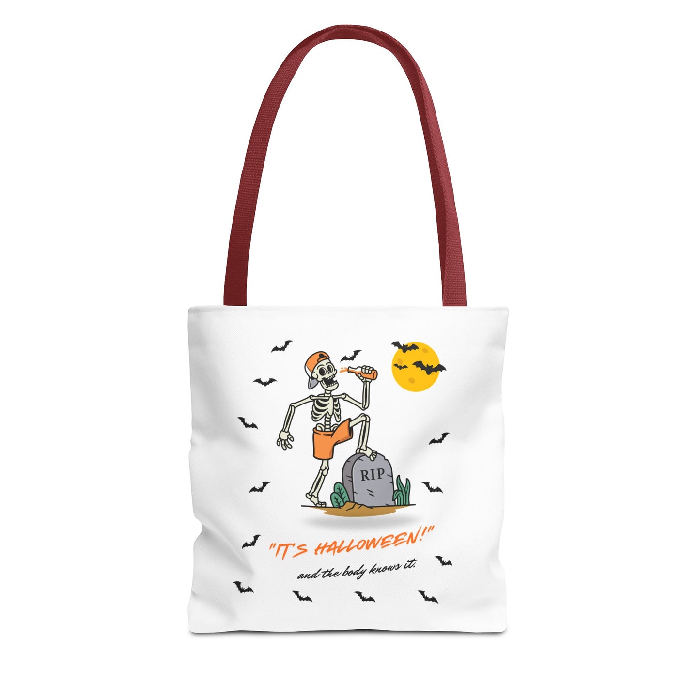 Cozy Halloween Party Skeleton Tote Bag