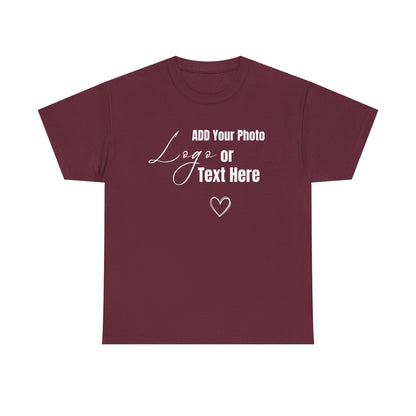Customizable T-Shirt, Add Your Photo or Design /  Multiple colors