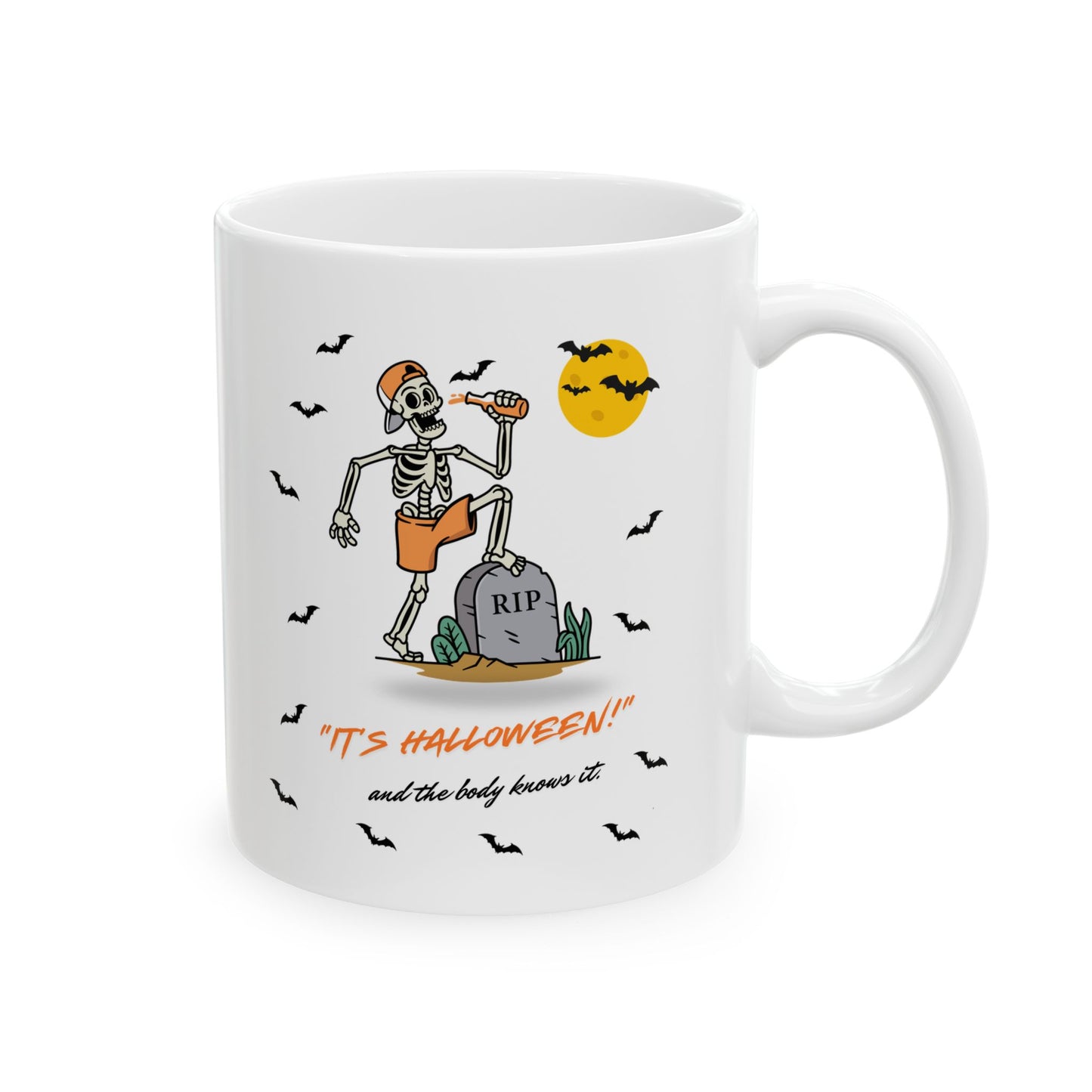Cozy Skeleton Halloween Ceramic Mug
