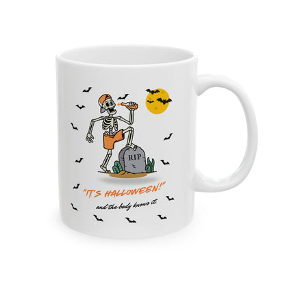 Cozy Skeleton Halloween Ceramic Mug