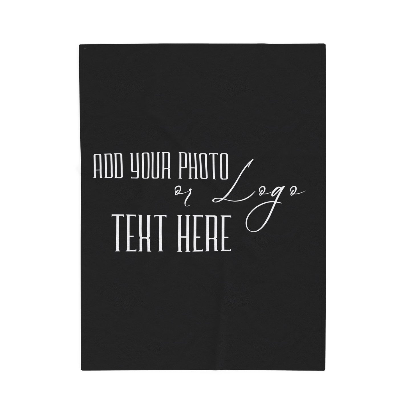 Customizable Blanket, Add Your Photo or Design / Color Black