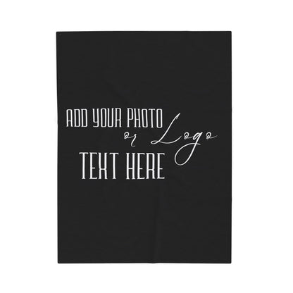 Customizable Blanket, Add Your Photo or Design / Color Black