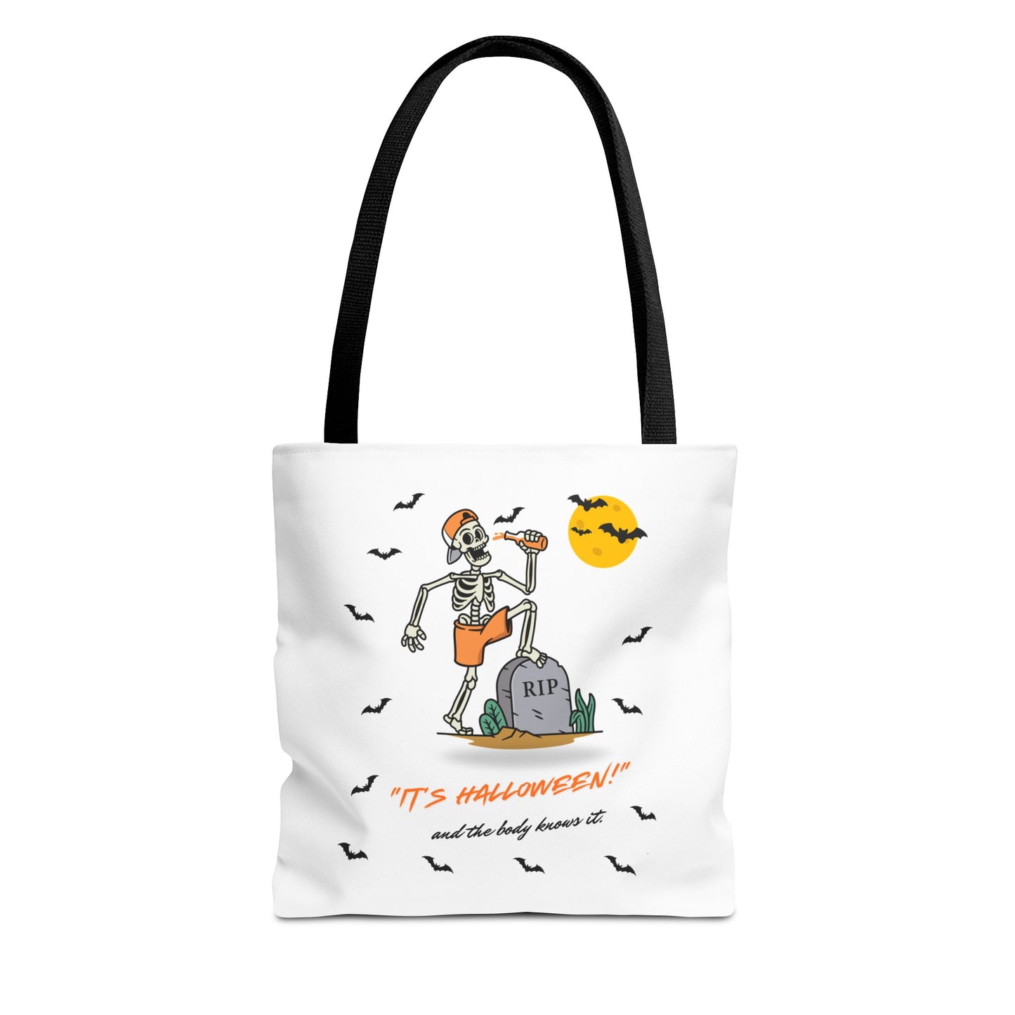 Cozy Halloween Party Skeleton Tote Bag
