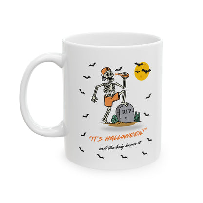 Cozy Skeleton Halloween Ceramic Mug