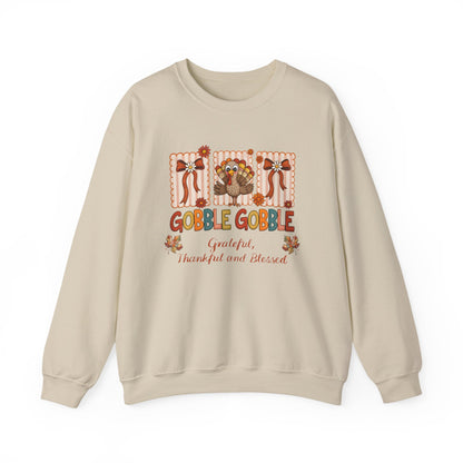 Cute & Comfy Thanksgiving Sweatshirt,Seasonal Sweatshirt, Gobble Gobble Sweatshirt.