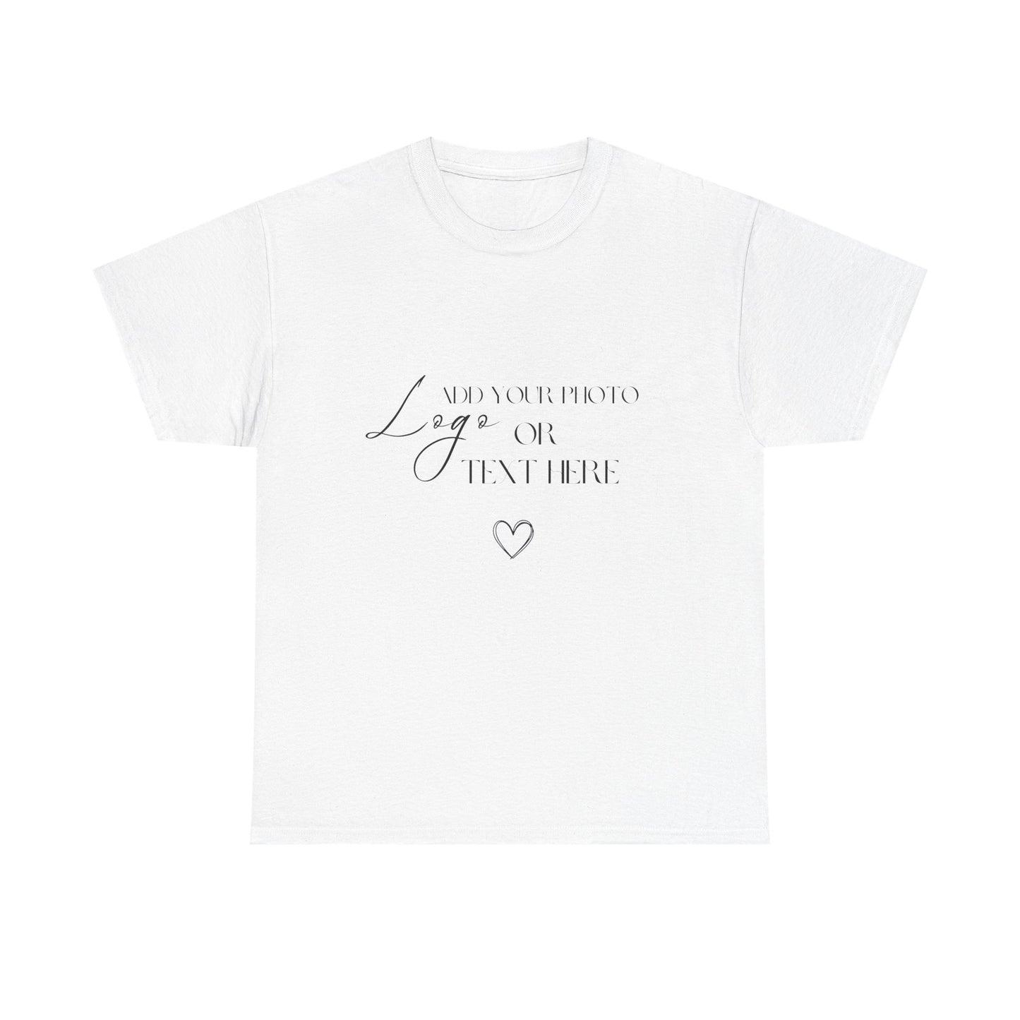 Customizable T-Shirt, Add Your Photo or Design / Color White