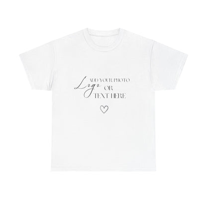 Customizable T-Shirt, Add Your Photo or Design / Color White