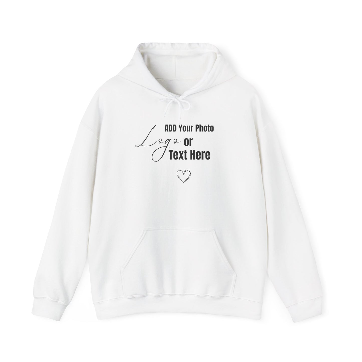 Customizable Unisex Hooded Sweatshirt – Add Your Photo, Image or Design | White Color