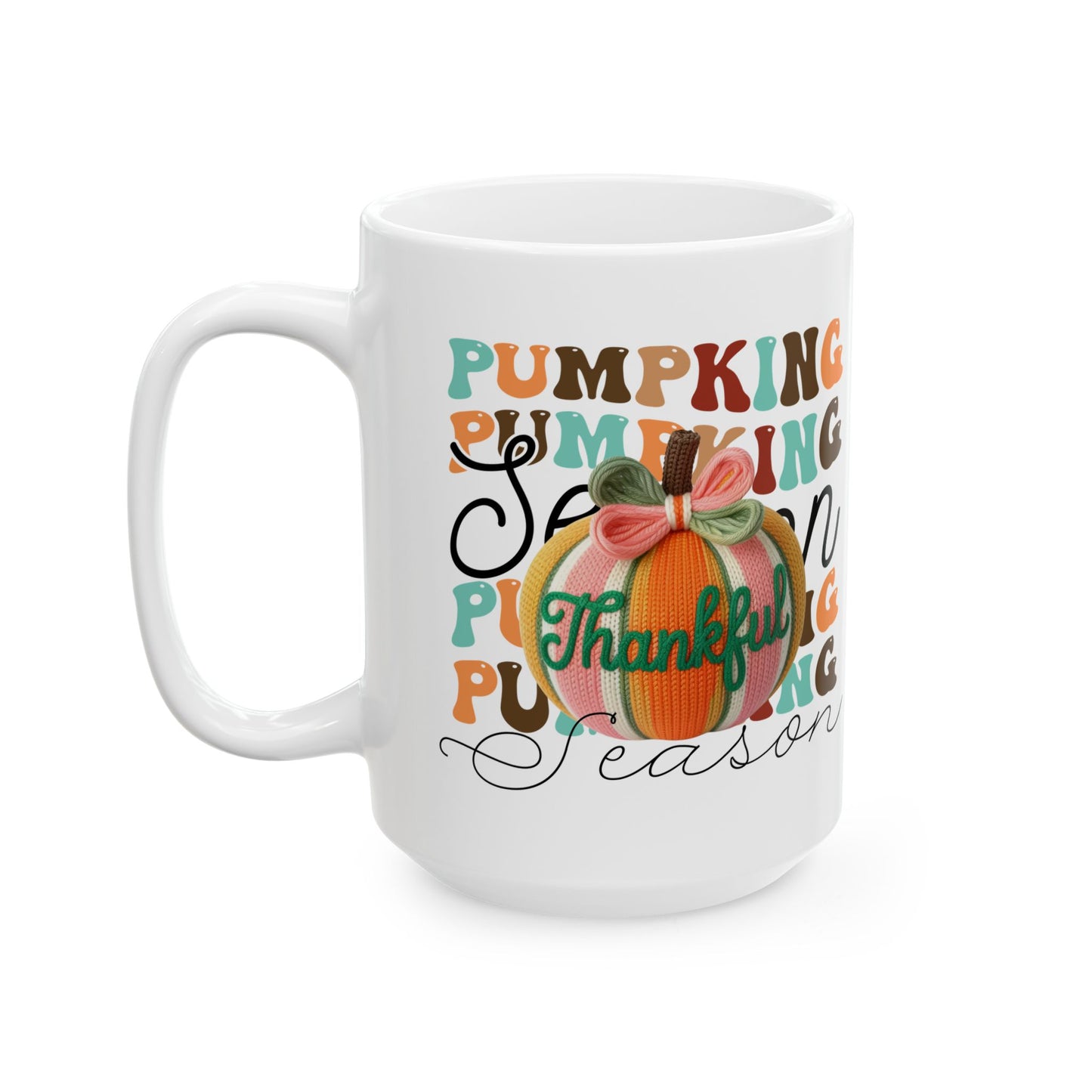 Cute Pumpkin mug, Pumpkin mug, Friendsgiving mug.