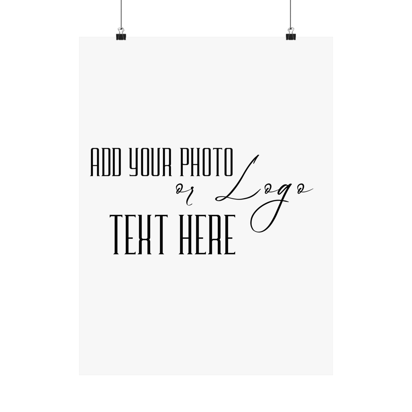 Customizable Posters, Add Your Photo or Design / Color White