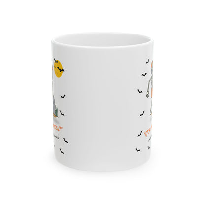 Cozy Skeleton Halloween Ceramic Mug