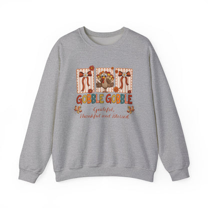 Cute & Comfy Thanksgiving Sweatshirt,Seasonal Sweatshirt, Gobble Gobble Sweatshirt.