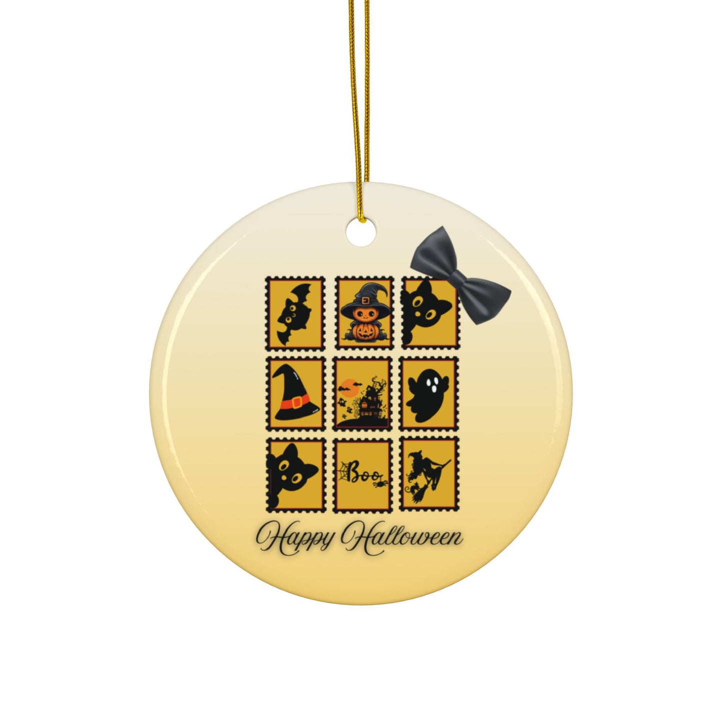 Black Cat Halloween Hanging Art