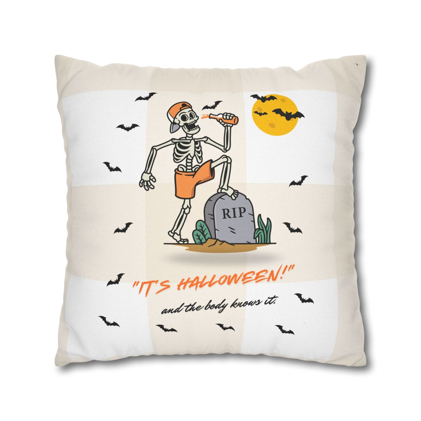 Cozy Helloween  Skeleton Party Decor Pillowcase