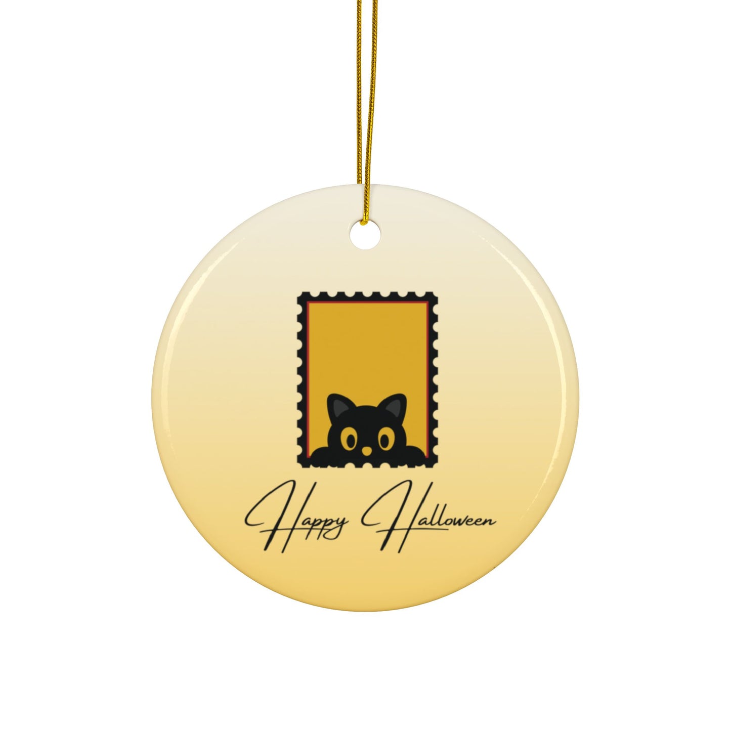 Black Cat Halloween Hanging Art