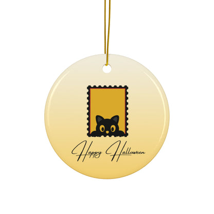 Black Cat Halloween Hanging Art