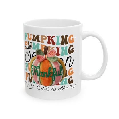 Cute Pumpkin mug, Pumpkin mug, Friendsgiving mug.
