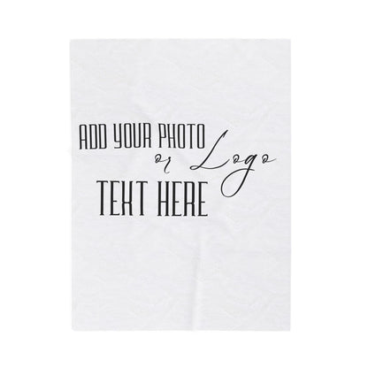 Customizable Blanket, Add Your Photo or Design / Color White