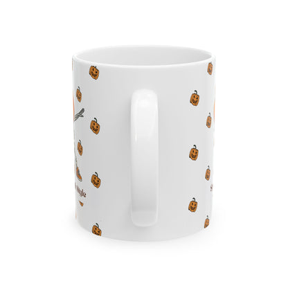 Cozy Pumpkin Halloween Ceramic Mug