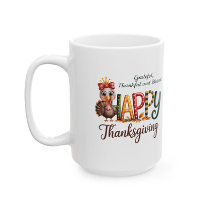 Thanksgiving mug, Turkey mug, Gobble Gobble mug, Friendsgiving mug,