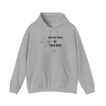 Customizable Unisex Hooded Sweatshirt – Add Your Photo, Image or Design | Multiple Colors