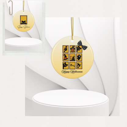 Black Cat Halloween Hanging Art