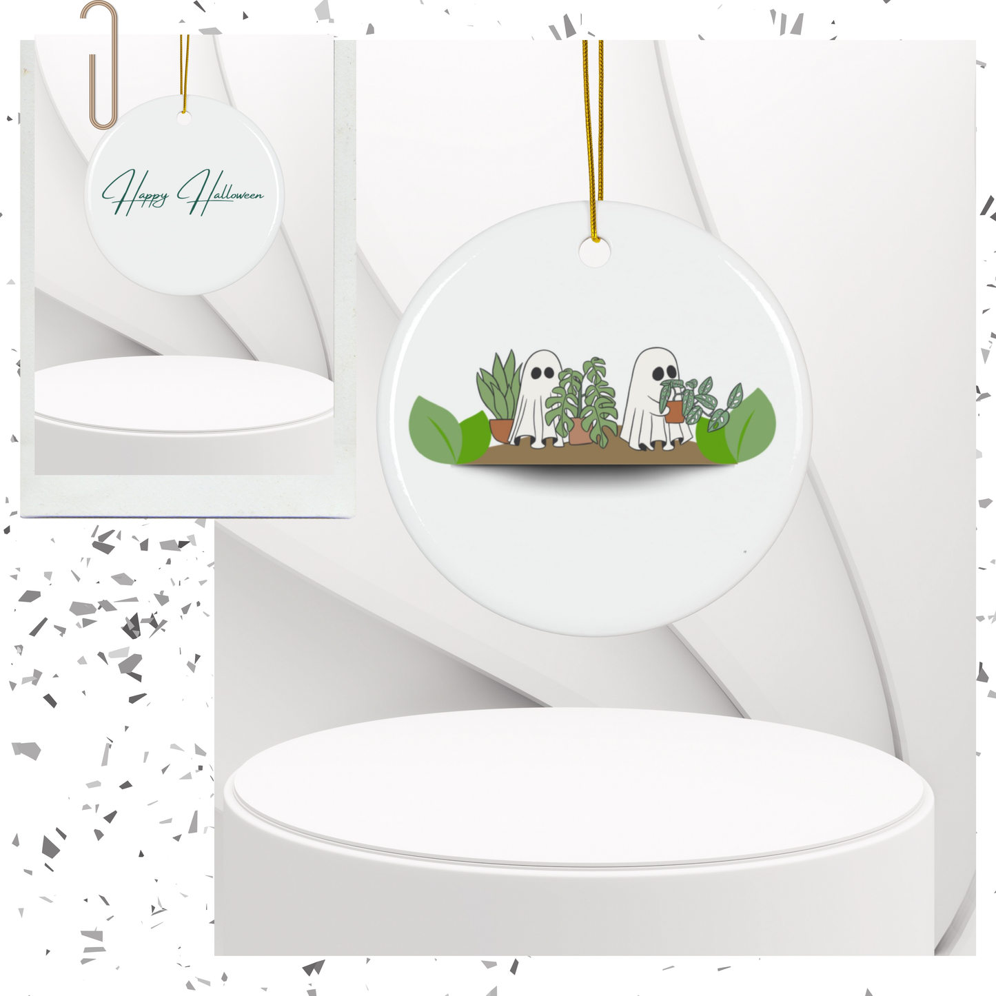 Ghostly Glow Halloween Ornament