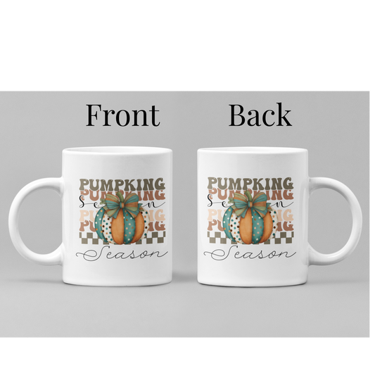 Cute Pumpkin mug, Pumpkin mug, Friendsgiving mug.