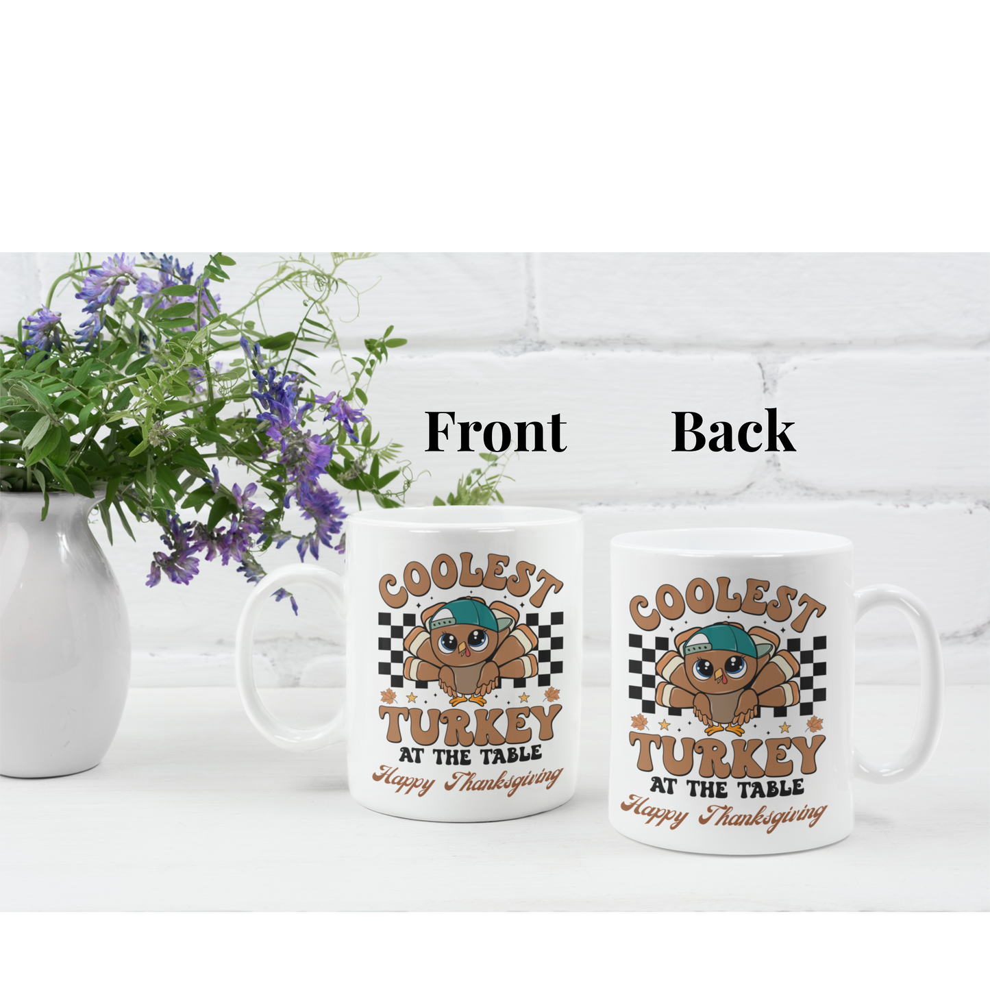 Thanksgiving mug, Turkey mug, Gobble Gobble mug, Friendsgiving mug.