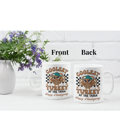 Thanksgiving mug, Turkey mug, Gobble Gobble mug, Friendsgiving mug.