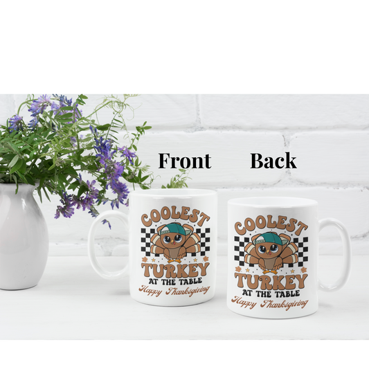 Thanksgiving mug, Turkey mug, Gobble Gobble mug, Friendsgiving mug.