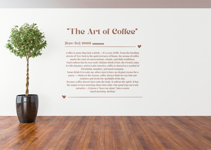 The Art of Coffee Unique illustration print .