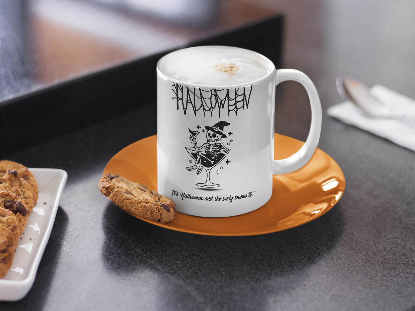 Halloween Party Skeleton Ceramic Mug