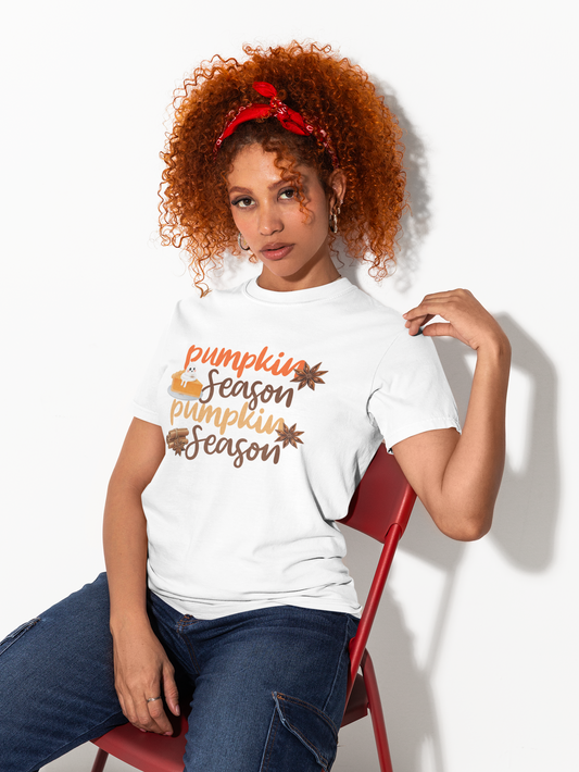 Pumpkin Fall T-Shirt, Cozy Autumn Graphic Tee, Fall Holiday Graphic Tee