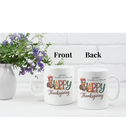 Thanksgiving mug, Turkey mug, Gobble Gobble mug, Friendsgiving mug,